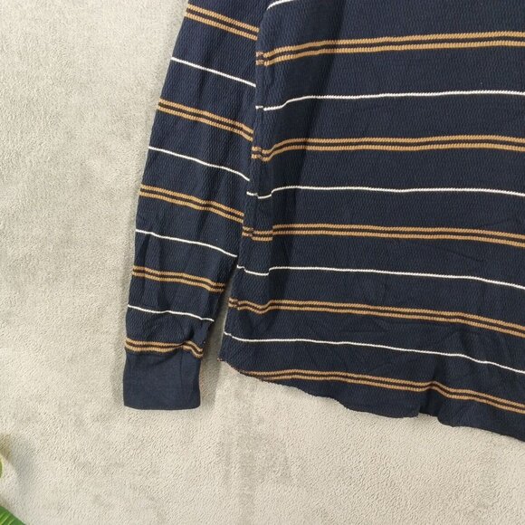 GAP Men Fall Henley Sweater Size LARGE Striped Knit 100% Cotton Pullover Casual - Picture 9 of 11